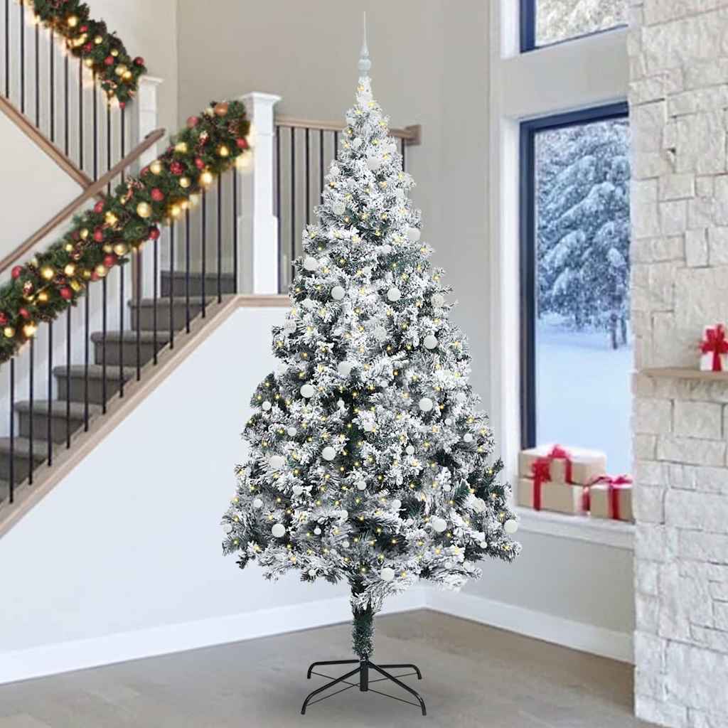 Albero di Natale con 300 LED con supporto Bianco 300 cm PVC