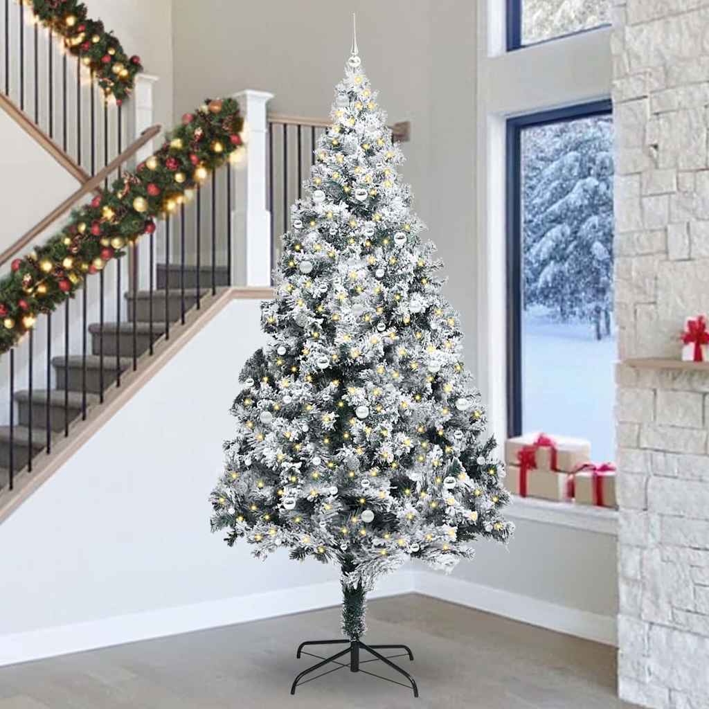 Albero di Natale con 300 LED con supporto Bianco 300 cm PVC