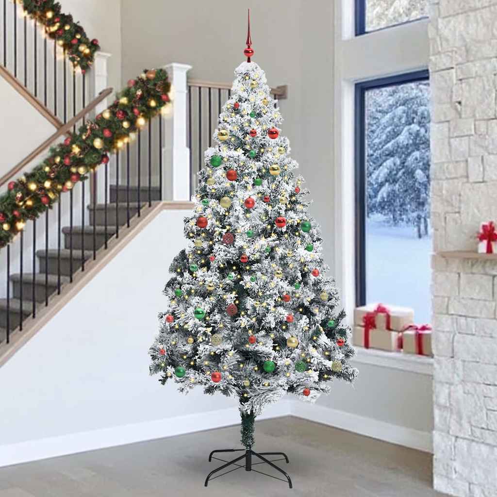 Albero di Natale con 300 LED con supporto Bianco 300 cm PVC