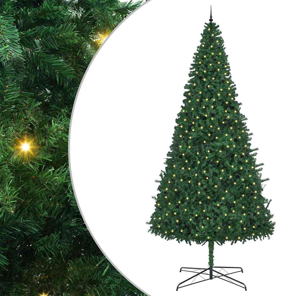 Albero di Natale con luci a corde decorative Verde 400 cm PVC