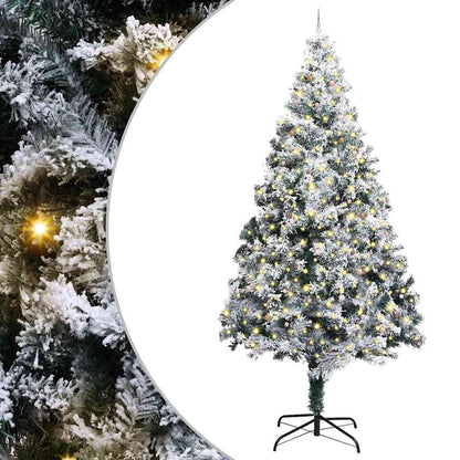 Albero di Natale artificiale preilluminato con set di palline