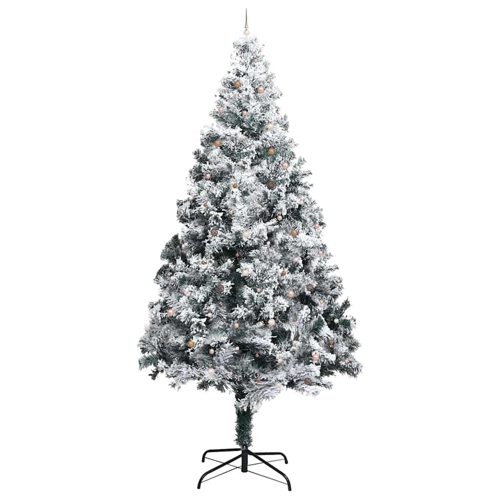 Albero di Natale artificiale preilluminato con set di palline