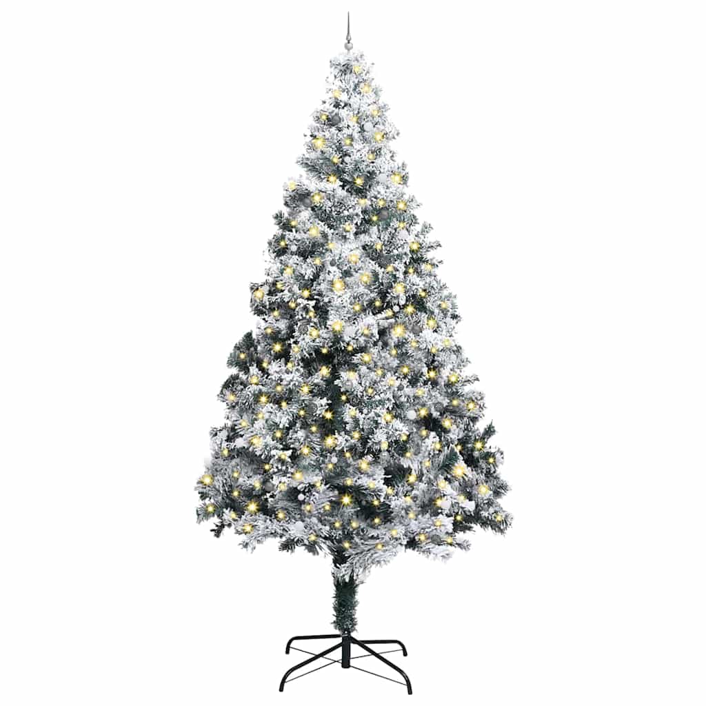 Albero di Natale artificiale preilluminato con set di palline