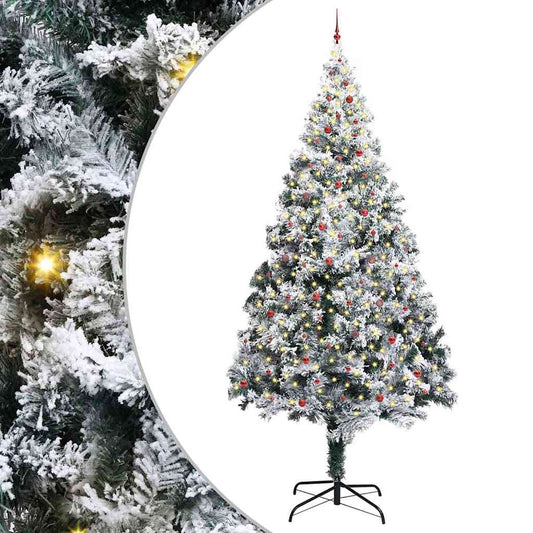 Albero di Natale artificiale preilluminato con set di palline
