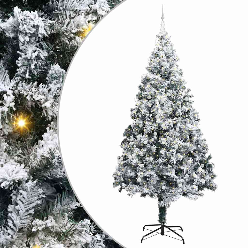 Albero di Natale artificiale pre-illuminato con set di palline
