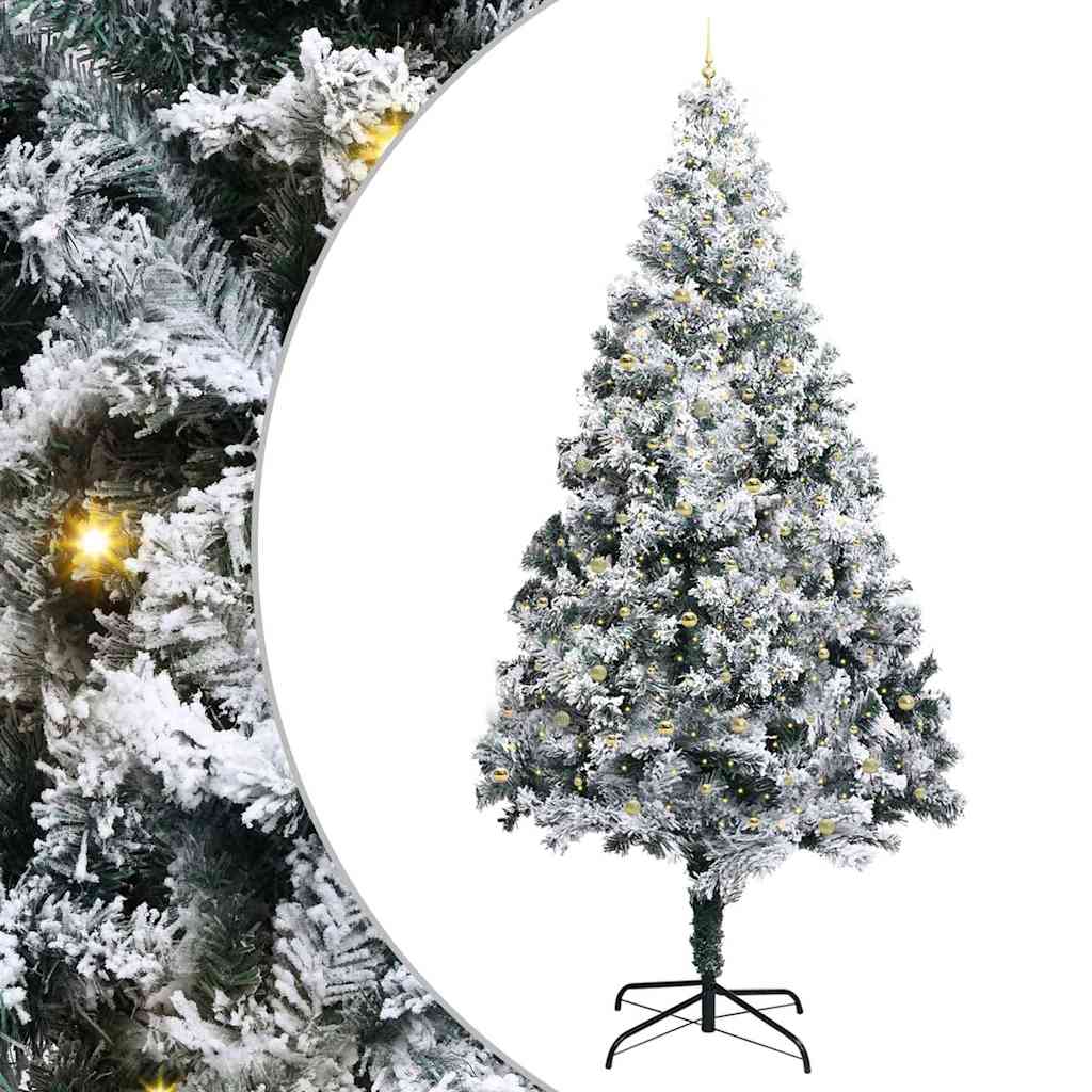 Albero di Natale artificiale pre-illuminato con set di palline