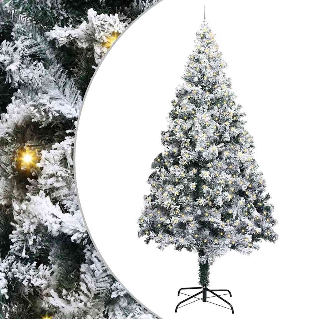 Albero di Natale artificiale pre-illuminato con set di palline