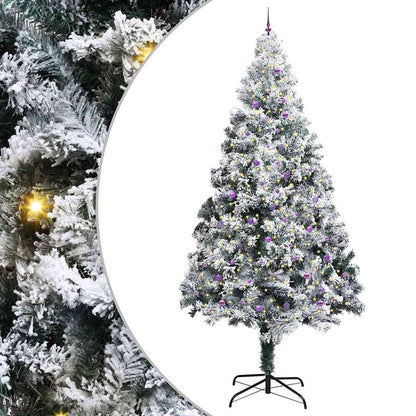 Albero di Natale Artificiale Pre-illuminato con Set di Palline