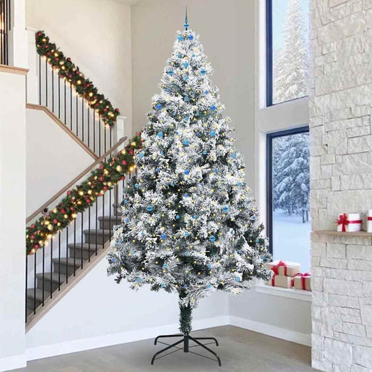 Albero di Natale artificiale preilluminato con set di palline