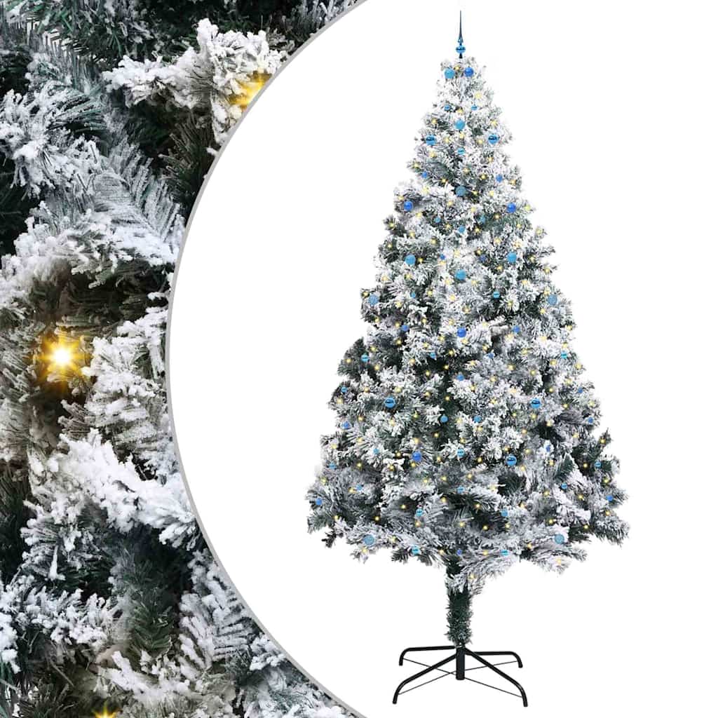 Albero di Natale artificiale preilluminato con set di palline