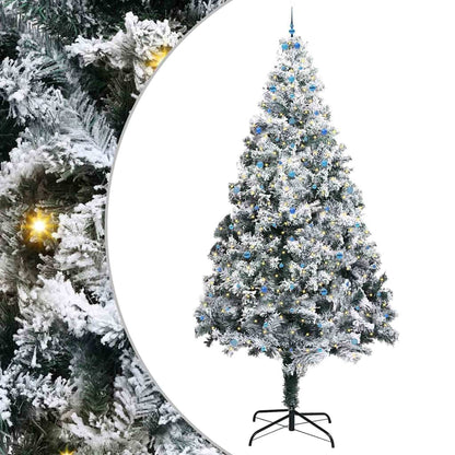 Albero di Natale artificiale preilluminato con set di palline
