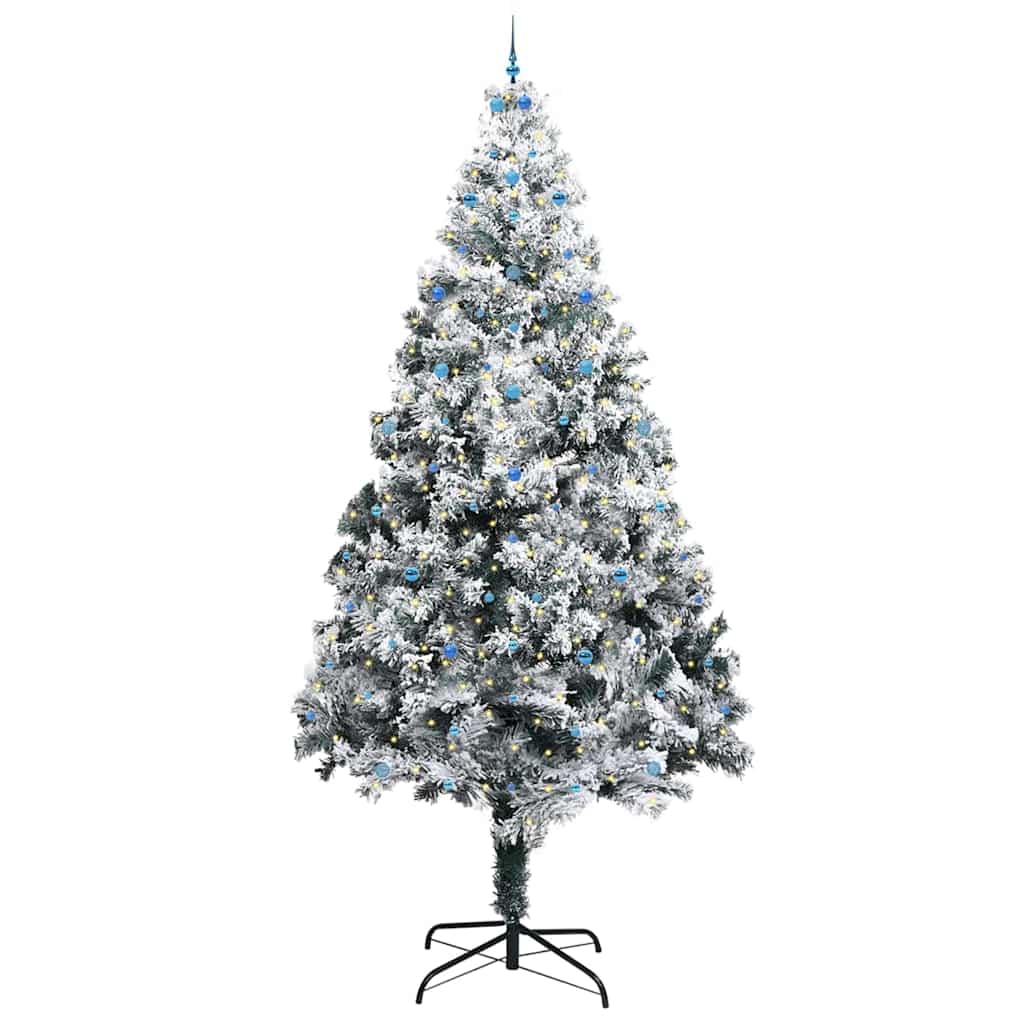 Albero di Natale artificiale preilluminato con set di palline