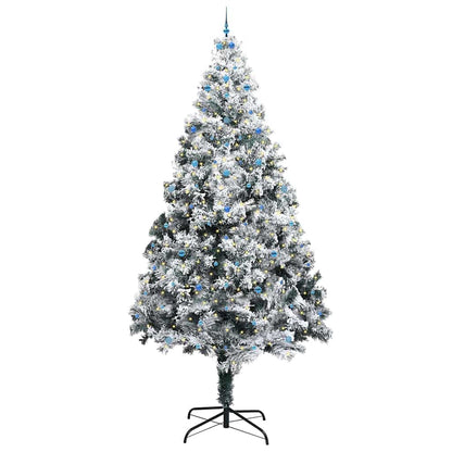 Albero di Natale artificiale preilluminato con set di palline