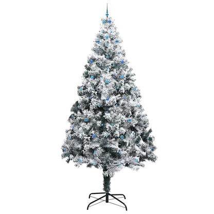 Albero di Natale artificiale preilluminato con set di palline