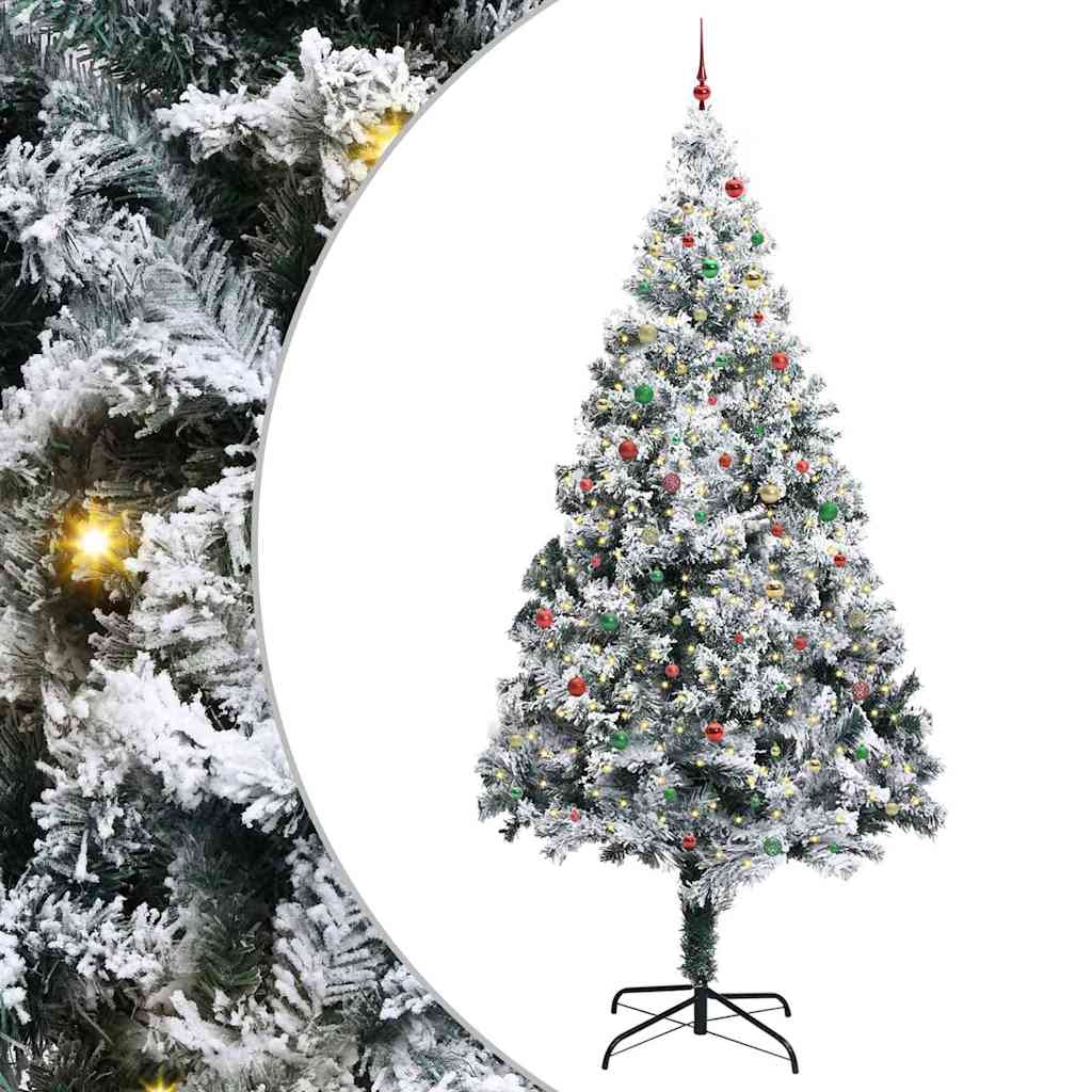 Albero di Natale artificiale preilluminato con set di palline