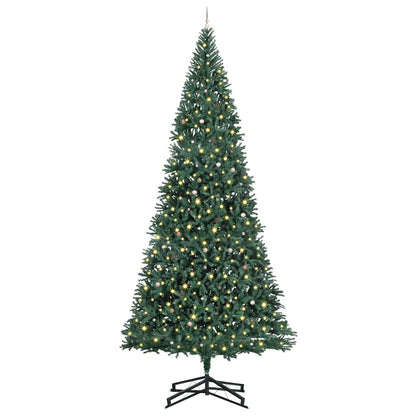 Albero di Natale Artificiale Pre-illuminato con Set di Palline