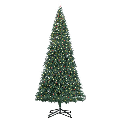 Albero di Natale Artificiale Pre-illuminato con Set di Palline