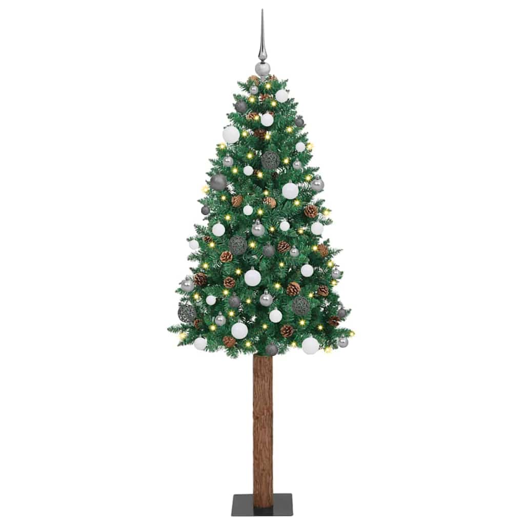 Albero di Natale snodato con 300 LED con supporto Verde 210 cm