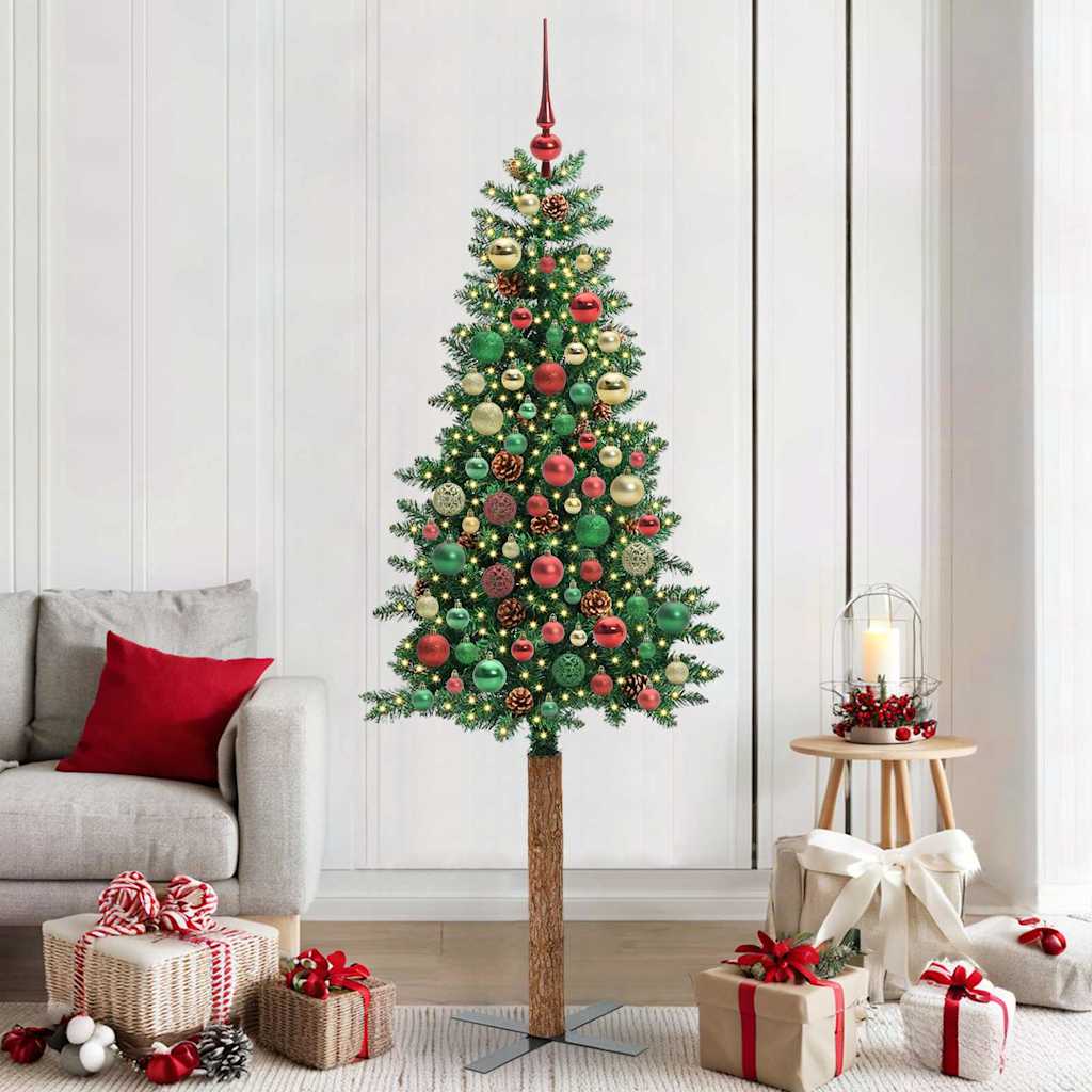 Albero di Natale snodato con 300 LED con supporto Verde 210 cm
