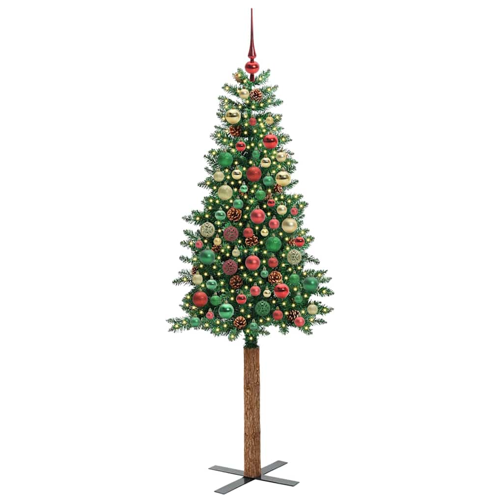 Albero di Natale snodato con 300 LED con supporto Verde 210 cm