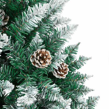 Albero di Natale snodato con 300 LED Verde e Bianco 180 cm
