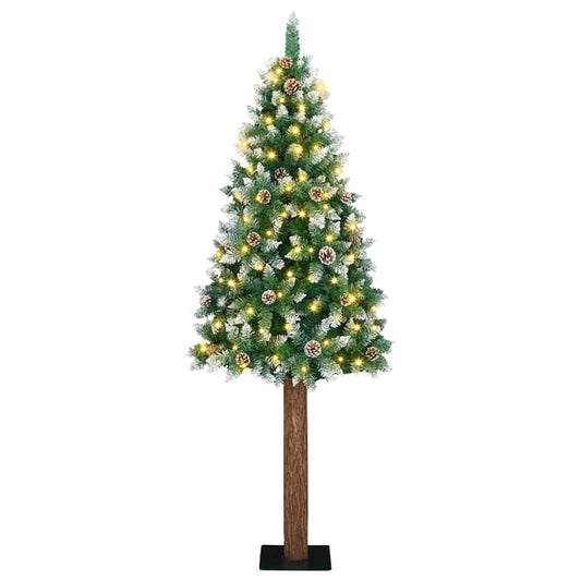 Albero di Natale snodato con 300 LED Verde e Bianco 180 cm