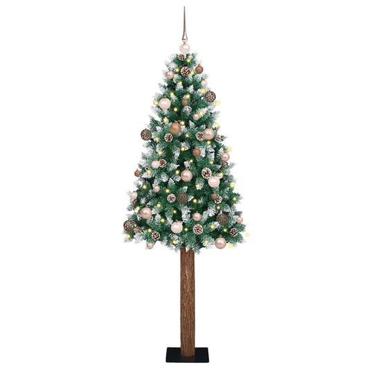 Albero di Natale snodato con 300 LED Verde e Bianco 180 cm