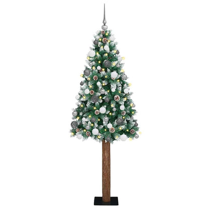 Albero di Natale snodato con 300 LED Verde e Bianco 180 cm