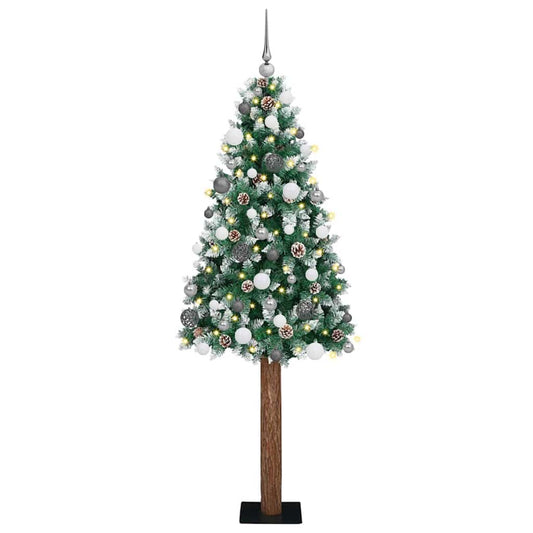 Albero di Natale snodato con 300 LED Verde e Bianco 180 cm