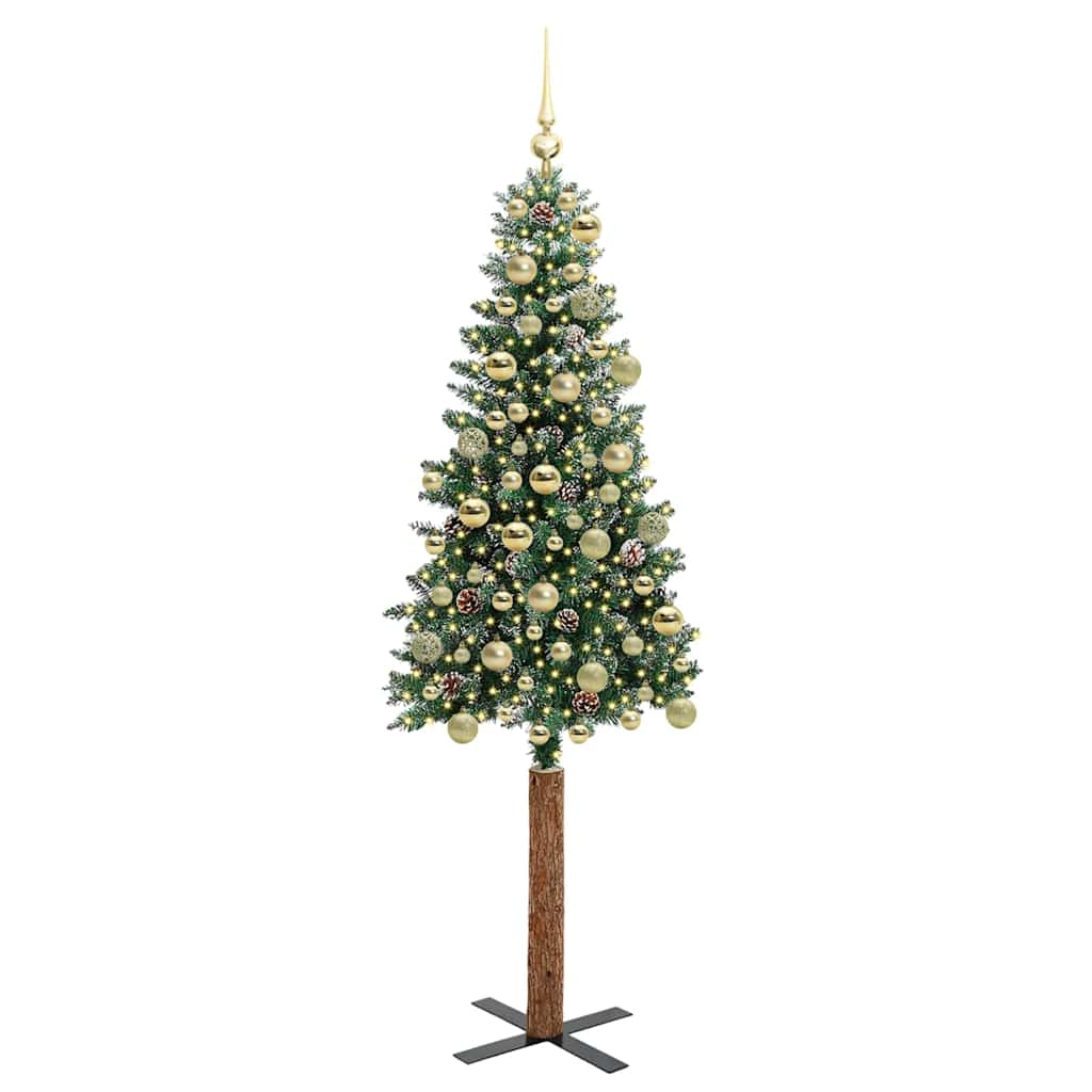 Albero di Natale snodato con 300 LED Verde e Bianco 180 cm