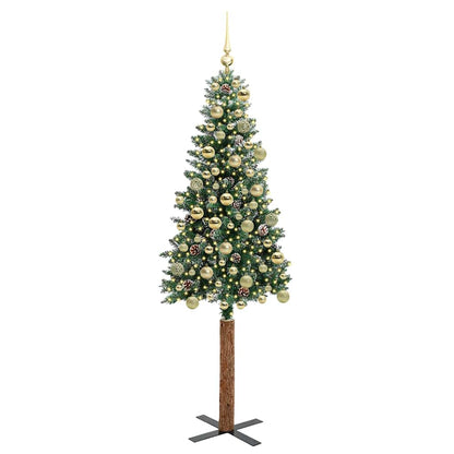 Albero di Natale snodato con 300 LED Verde e Bianco 180 cm
