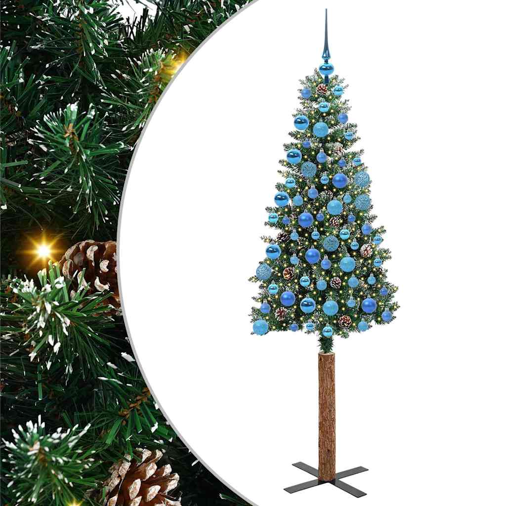 Albero di Natale snodato con 300 LED Verde e Bianco 180 cm