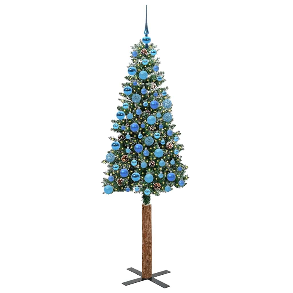 Albero di Natale snodato con 300 LED Verde e Bianco 180 cm
