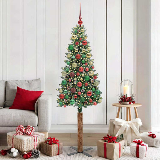 Albero di Natale snodato con 300 LED Verde e Bianco 180 cm