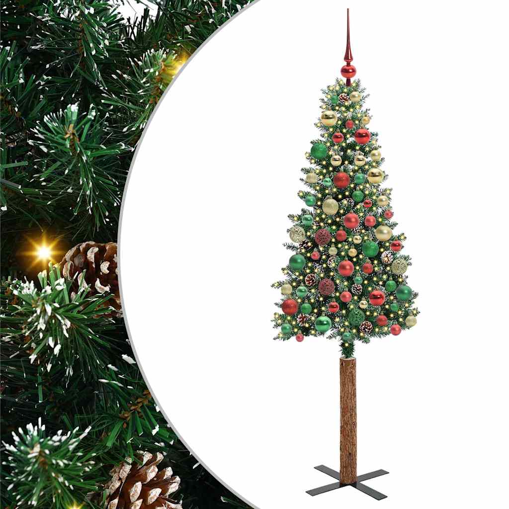 Albero di Natale snodato con 300 LED Verde e Bianco 180 cm