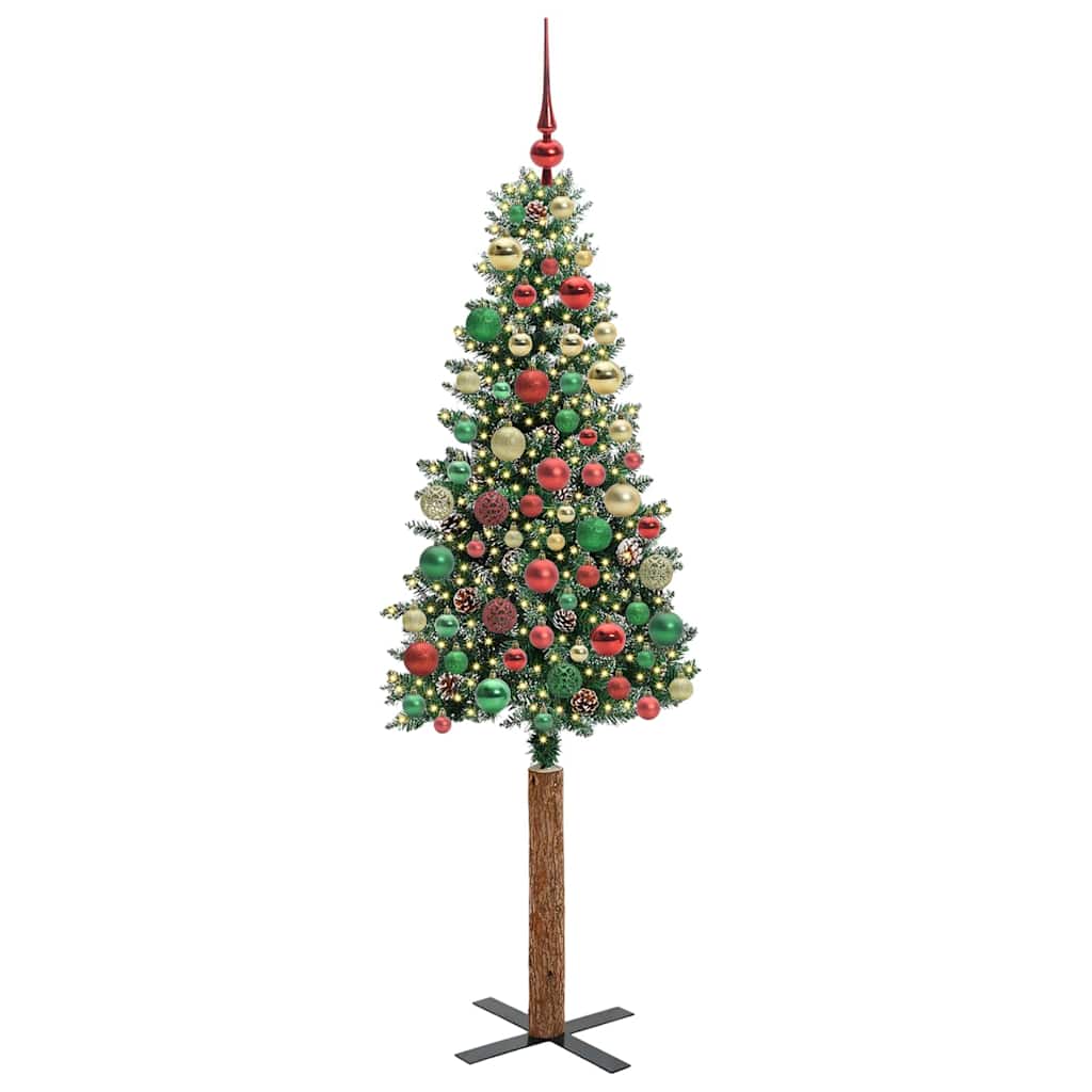 Albero di Natale snodato con 300 LED Verde e Bianco 180 cm