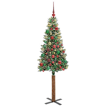 Albero di Natale snodato con 300 LED Verde e Bianco 180 cm