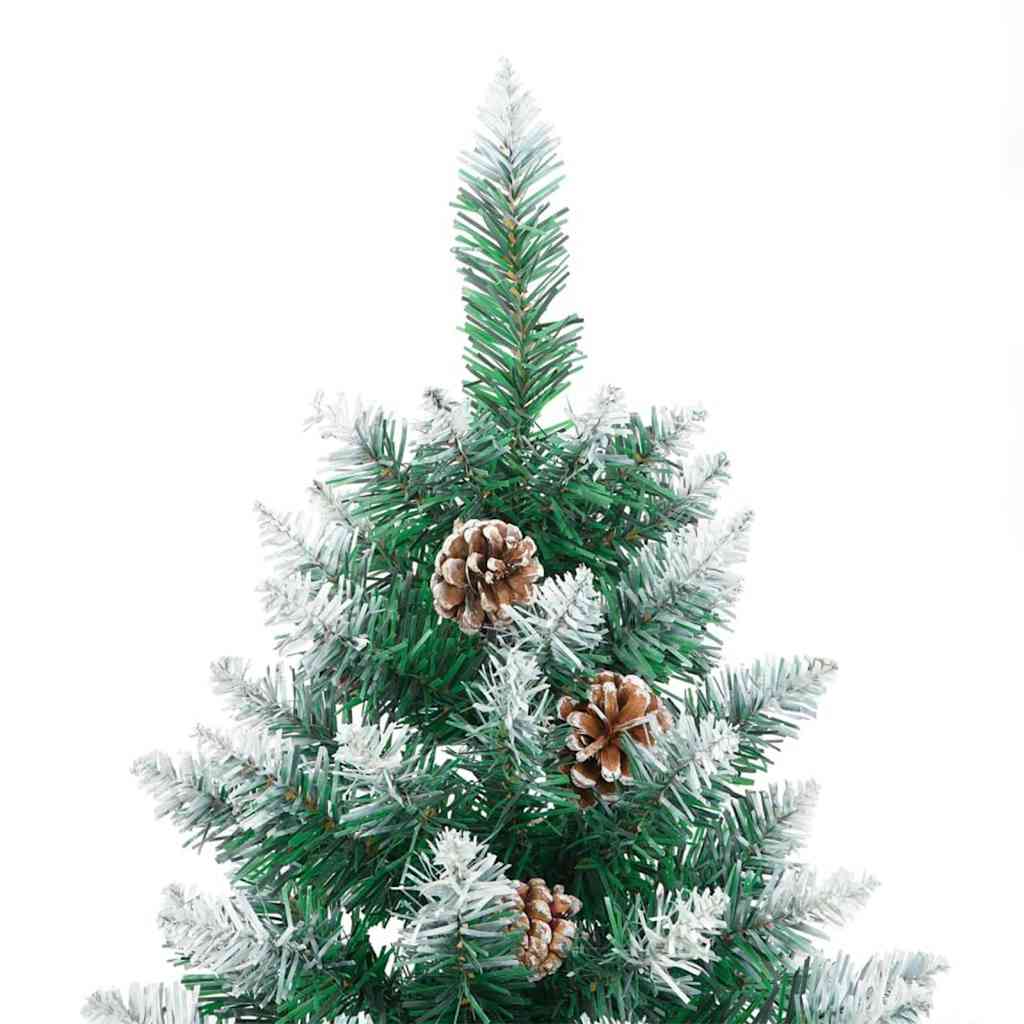 Albero di Natale snodato con 300 LED Verde e Bianco 210 cm