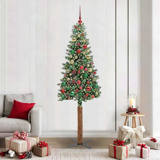Albero di Natale snodato con 300 LED Verde e Bianco 210 cm