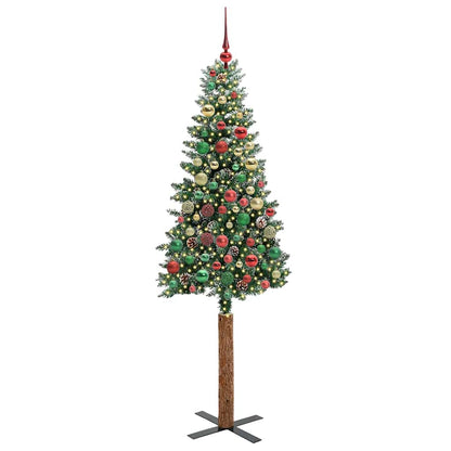 Albero di Natale snodato con 300 LED Verde e Bianco 210 cm