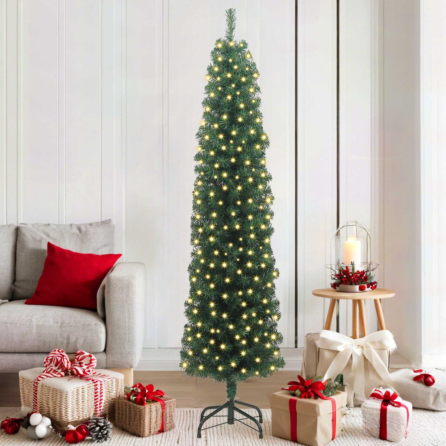 Albero di Natale artificiale con 300 LED Verde 180 cm