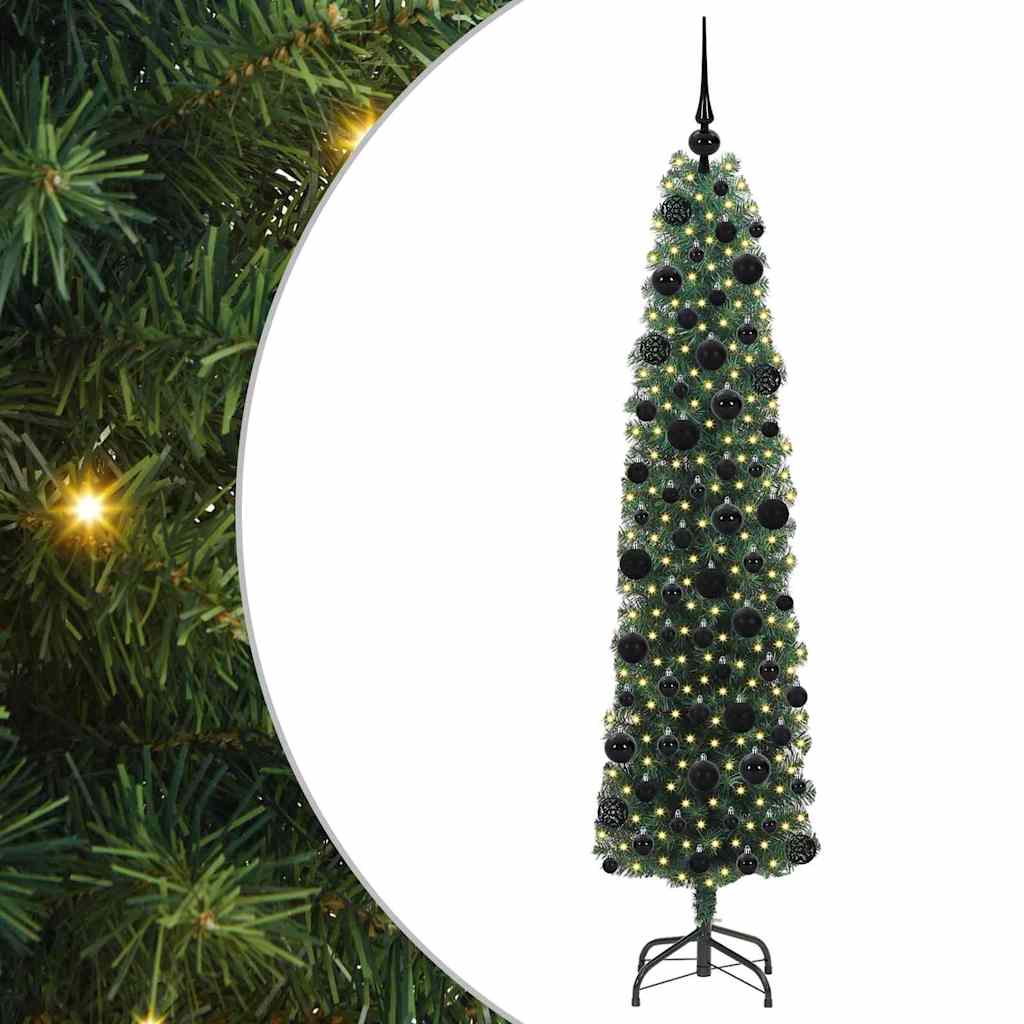 Albero di Natale artificiale con 300 LED Verde 180 cm | homemem39