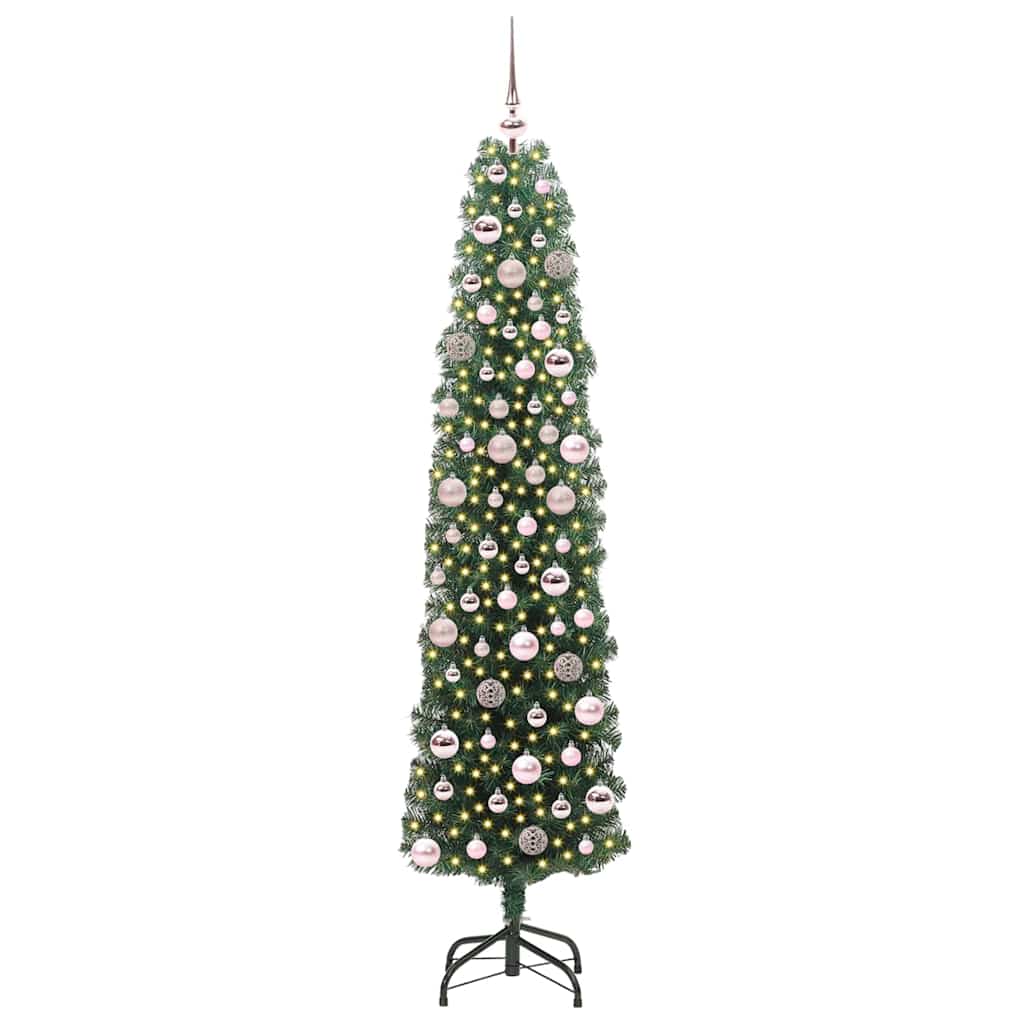 Albero di Natale artificiale con 300 LED Verde 180 cm | homemem39