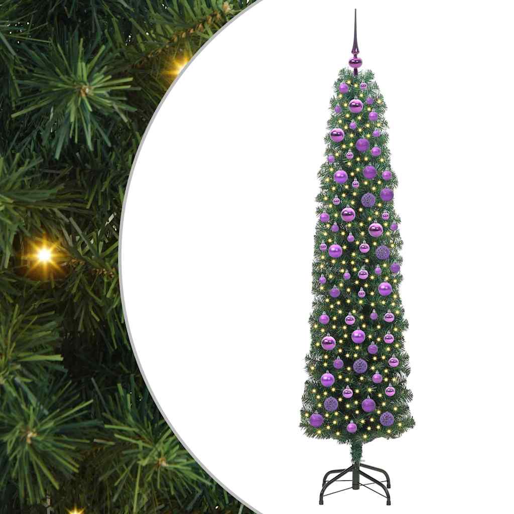 Albero di Natale artificiale con 300 LED Verde 180 cm | homemem39