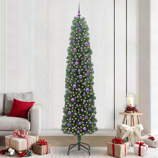 Albero di Natale artificiale con 300 LED Verde 240 cm | homemem39