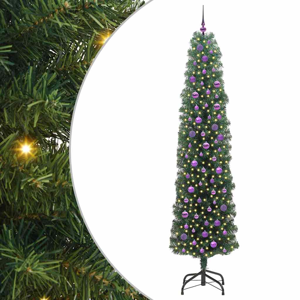 Albero di Natale artificiale con 300 LED Verde 240 cm | homemem39