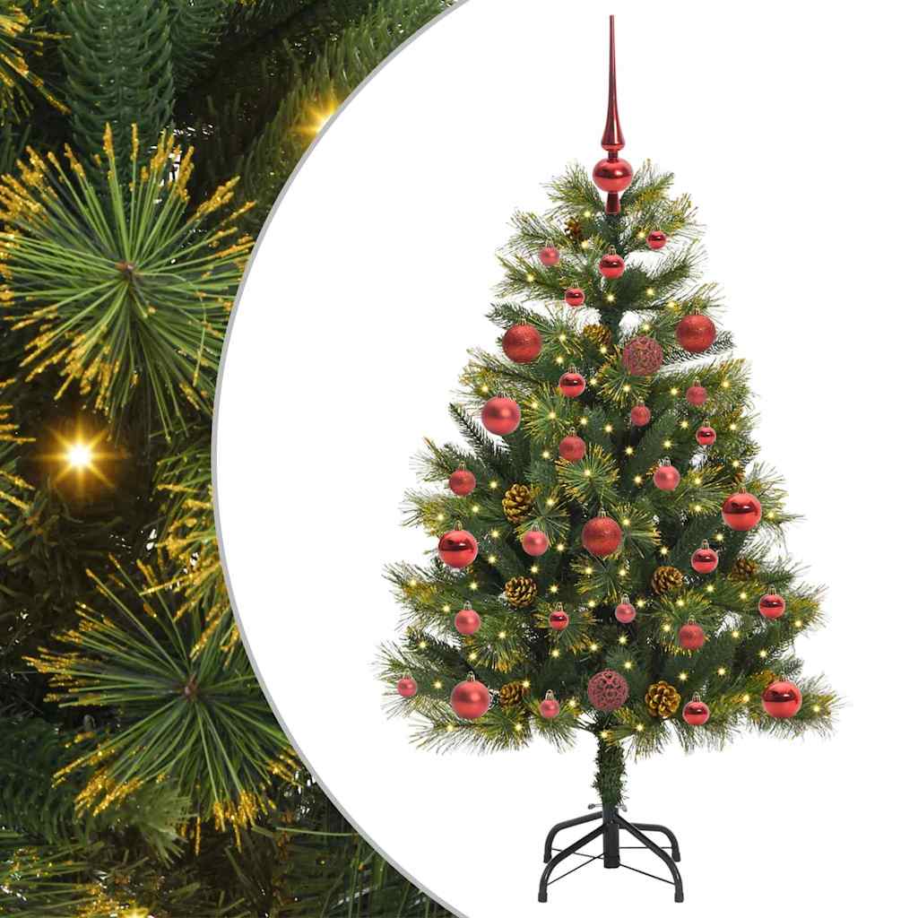 Albero di Natale artificiale pieghevole con coni Verde 120 cm