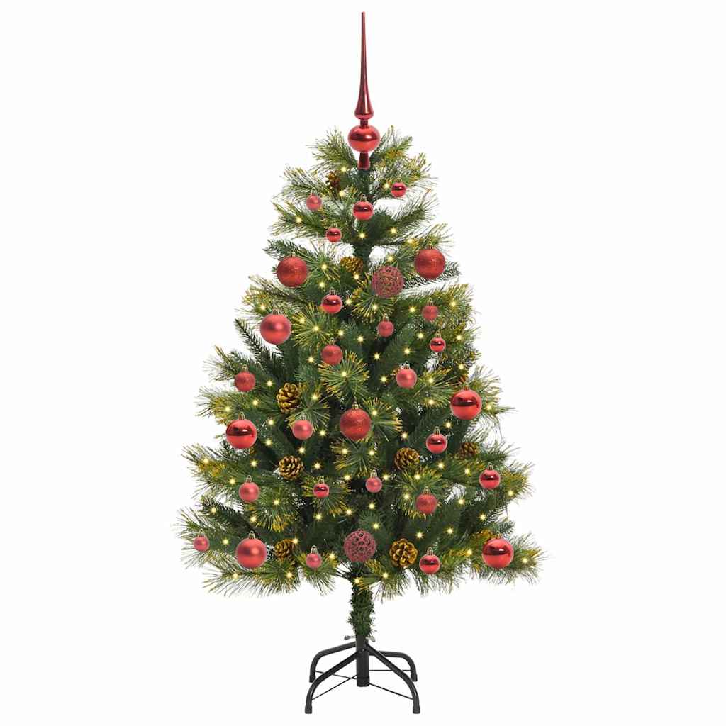 Albero di Natale artificiale pieghevole con coni Verde 120 cm