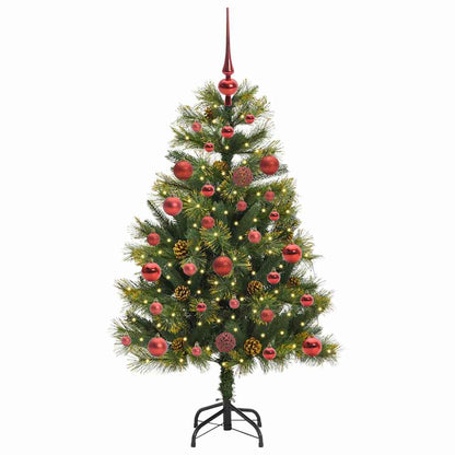 Albero di Natale artificiale pieghevole con coni Verde 120 cm