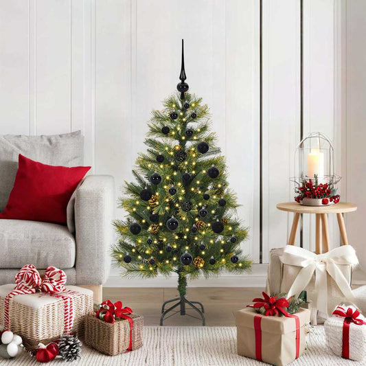 Albero di Natale artificiale pieghevole con coni Verde 120 cm